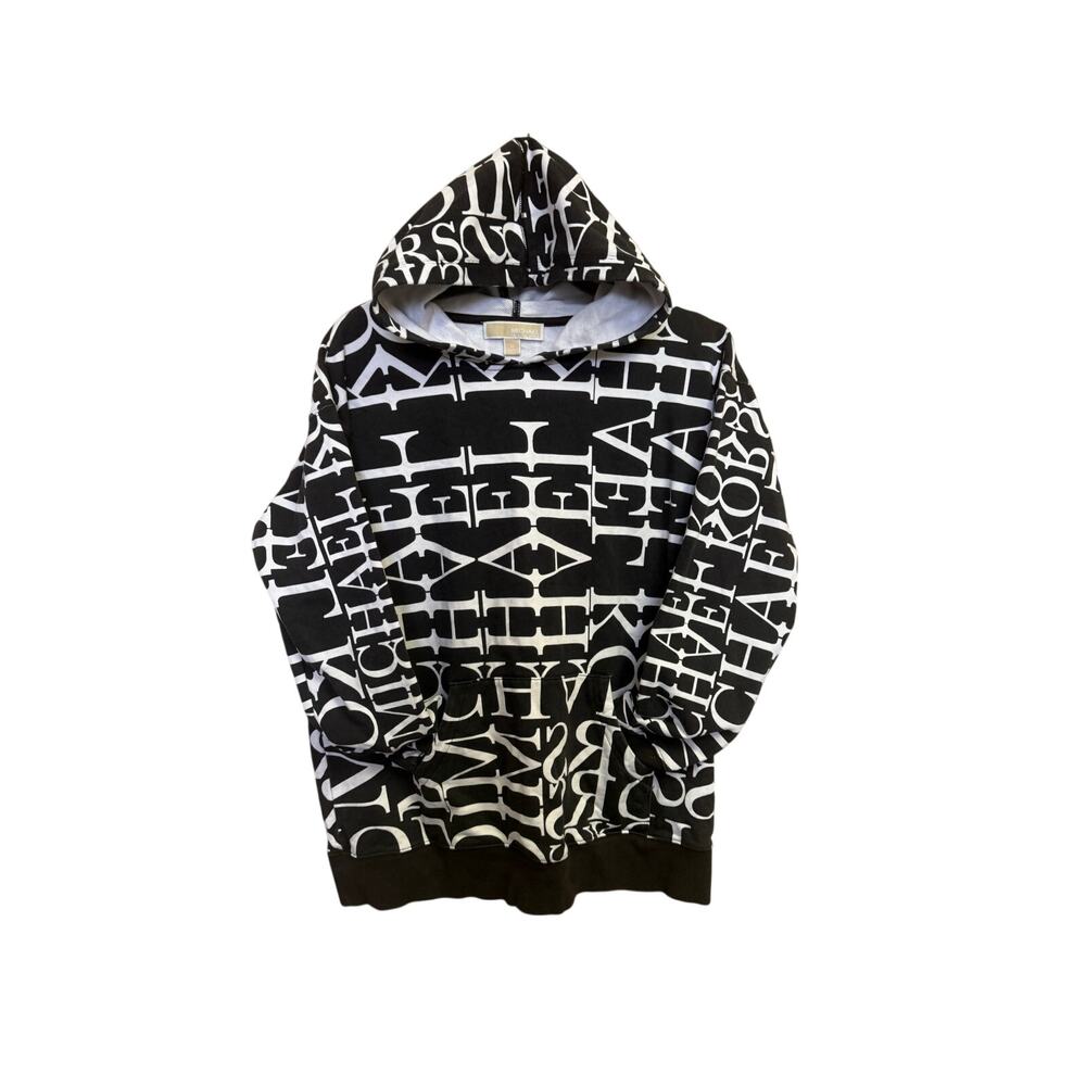 michael kors black and white hoodie womens medium